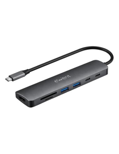 DOCKING STATION EWENT 4K USB-C 3.1 7 EN 1 / HDMI / 2xUSB-A 3.2 / USB-C 3.1 / USB-C PD 100W / SD - MICROSD / EW1152