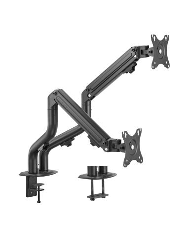 SOPORTE BRAZO MESA MONITOR EWENT ARTICULADO DOBLE MONITOR / RESORTE MECANICO / 17" A 32" / EW1534