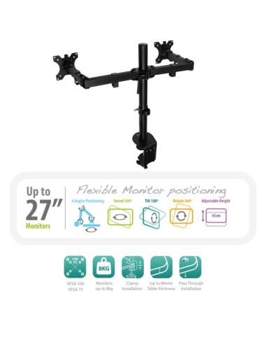 SOPORTE BRAZO EWENT MESA MONITOR DOBLE MONITOR 13"-32" REF: EW1512