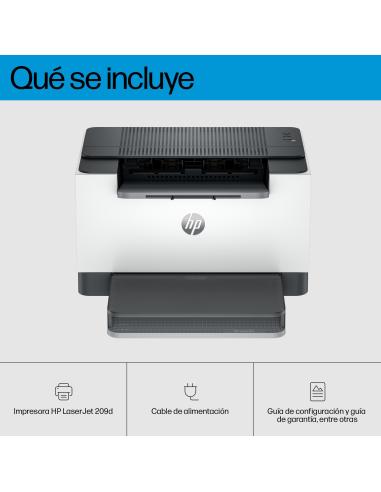 IMPRESORA HP LASERJET MONOCROMO M209D DUPLEX BLANCA 8J9L0F