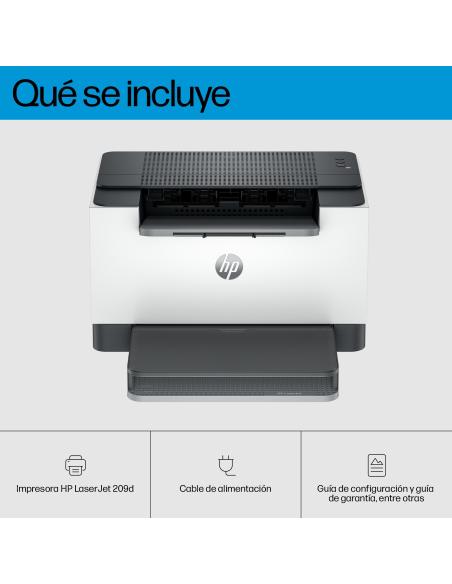 IMPRESORA HP LASERJET MONOCROMO M209D DUPLEX BLANCA 8J9L0F