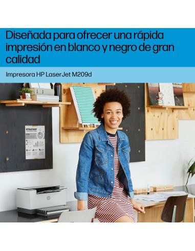 IMPRESORA HP LASERJET MONOCROMO M209D DUPLEX BLANCA 8J9L0F