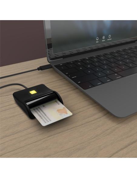 LECTOR TARJETA INTELIGENTE DNI USB-C NEGRO AISENS ASCR-SN03C-BK