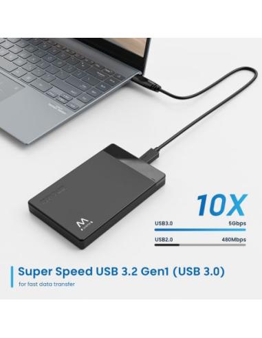 CAJA EXTERNA DISCO DURO 2.5" HDD/SSD SATA EWENT USB-C 3.2 SIN TORNILLOS / EW7073