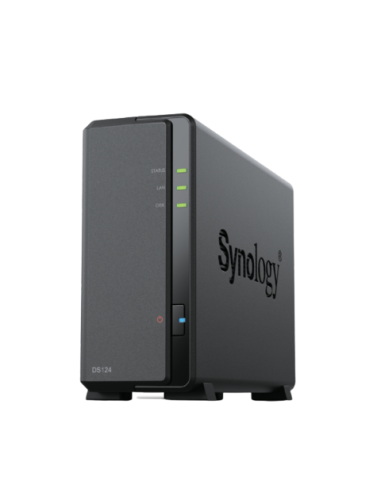 CAJA SYNOLOGY DISK STATION DS124 NAS / 1 BAY DISK STATION / 1.0 GB RAM / GIGABIT / (SIN DISCO DURO) / 2XUSB /