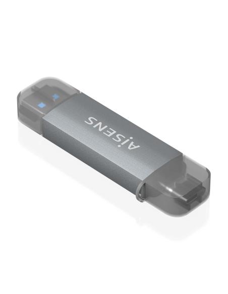 LECTOR TARJETAS MEMORIA EXTERNO SDMICROMMCUSB-A USB-CGRIS AISENS ASCR-2AC08-GR