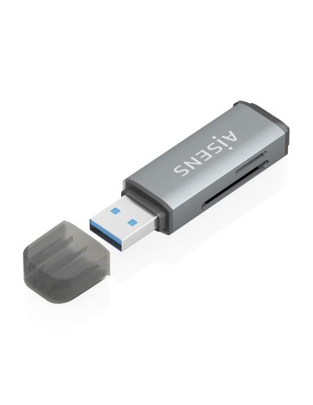 LECTOR TARJETAS SD MICRO SD MMC RS-MMC MMC MICRO USB-A GRIS AISENS ASCR-2A09-GR