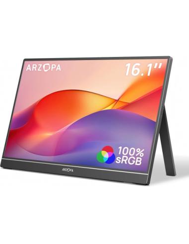 MONITOR PORTATIL ARZOPA Z1C / 16.1" / FULL HD / IPS / HDR10 / MINI HDMI / PANTALLA EXTERNA USB-C / 100% SRGB / 6975114120613