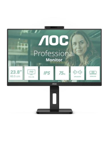 MONITOR 23.8 AOC PROFESIONAL 24P3QW IPS FHD 75HZ 1920X1080 MM 2HDMI PIVOT NEGRO