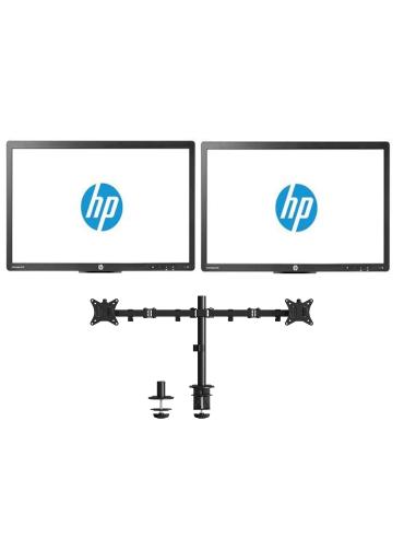 BUNDLE 2 MONITORES REACONDICIONADOS 24" HP E231 / FHD / DVI-D - HDMI / + SOPORTE BRAZO EWENT MESA EW1512 / MONITORES SIN PEANA