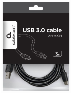 CABLE USB GEMBIRD 2.0 A TIPO C MACHO MACHO CARGA RAPIDA 3M