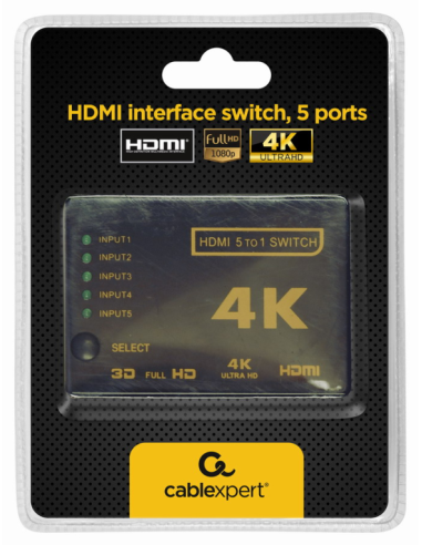 SWITCH HDMI GEMBIRD 5 PUERTOS