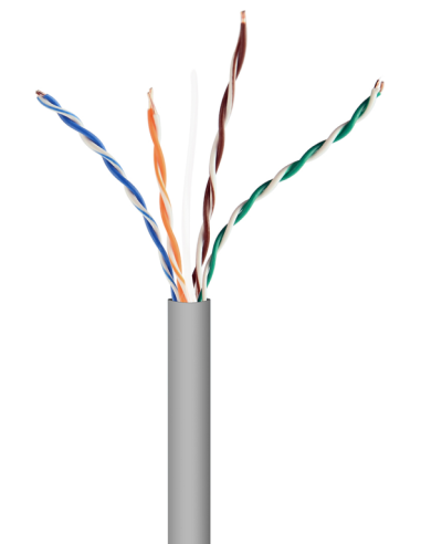 CABLE RED GEMBIRD UTP CAT5E SOLIDO CCA AWG24 BOBINA 305M GRIS