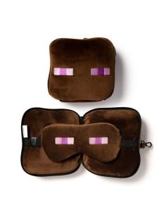 ALMOHADA VIAJE CON ANTIFAZ MINECRAFT ENDERMAN / 95% POLIESTER - 5% SPANDEX / CON CREMALLERA PARA GUARDAR EL ANTIFAZ