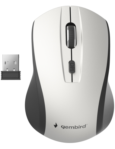 RATON GEMBIRD PLATA NEGRO RF INALAMBRICO PILAS
