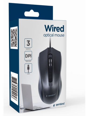RATON GEMBIRD MUS-3B-01 OPTICO 1000 DPI NEGRO USB