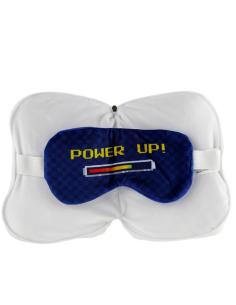 ALMOHADA VIAJE CON ANTIFAZ GAME OVER / 95% POLIESTER - 5% SPANDEX / CON CREMALLERA PARA GUARDAR EL ANTIFAZ