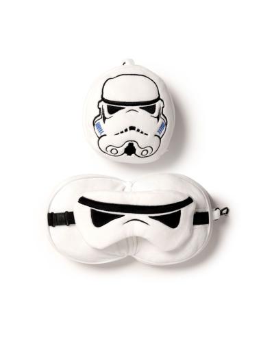 ALMOHADA VIAJE CON ANTIFAZ STAR WARS STORMTROOPER / 95% POLIESTER - 5% SPANDEX / CON CREMALLERA PARA GUARDAR EL ANTIFAZ