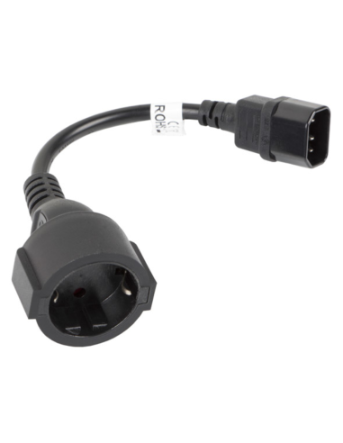 CABLE LANBERG ADAPTADOR IEC 320 C14/SCHUKO CEE7 HEMBRA 20CM