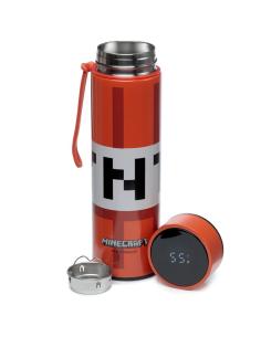 BOTELLA TERMO ACERO INOX MINECRAFT TNT / TERMOMETRO EN TAPA / FRIOS HASTA 24 H - CALIENTES HASTA 6 H / 450 ml