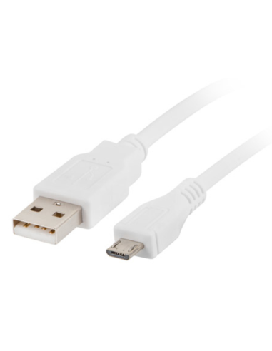 CABLE USB LANBERG 2.0 MACHO/MICRO USB MACHO 1.8M BLANCO