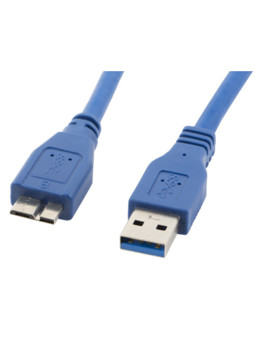 CABLE USB LANBERG 3.0 MACHO/MICRO USB MACHO 0.5M AZUL