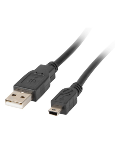 CABLE USB LANBERG 2.0 MACHO/MINI USB MACHO FERRITA 1.8M NEGRO