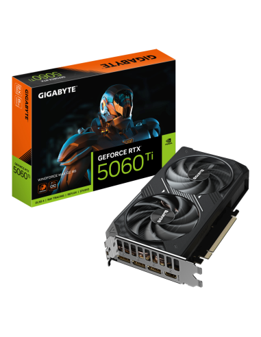 TARJETA GRAFICA GIGABYTE GEFORCE RTX 5060 TI WINDFORCE MAX OC 8GB GDDR7 / 3xDP - 1xHDMI / GV-N506TWF2MAX OC-8GD