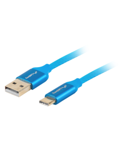 CABLE USB LANBERG 2.0 MACHO/USB C MACHO QUICK CHARGE 3.0 1M AZUL
