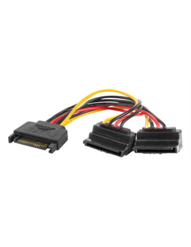 CABLE ALIMENTACION LANBERG SATA MACHO/2X SATA HEMBRA 15CM