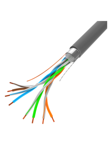 BOBINA CABLE RED LANBERG FTP RJ45 100 MB/S SOLIDO CCA AWG24 305M GRIS