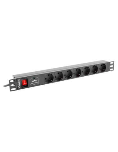 REGLETA LANBERG 1U 16A RACK 19 7X SOCKET NEGRO 2M