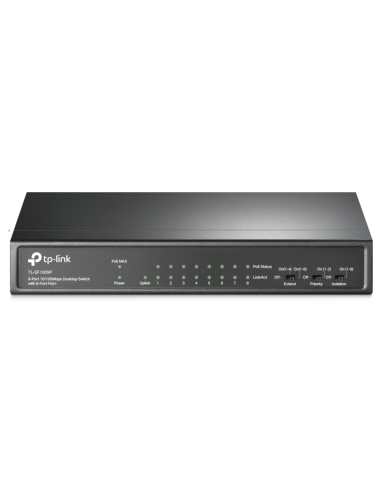 SWITCH TP-LINK 9-PORT 10/100 MBPS DESKTOP SWITCH WITH 8-PORT POE+