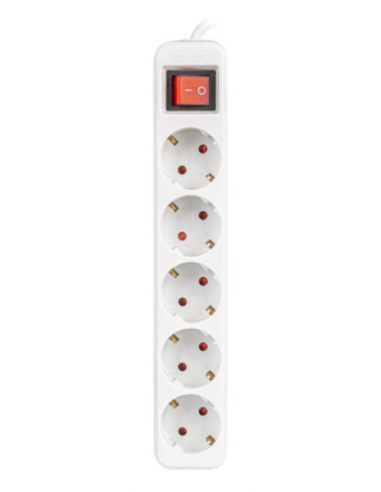 REGLETA LANBERG 5 TOMAS SCHUKO CON PROTECION BLANCA 3M