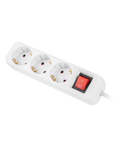 REGLETA LANBERG 3 TOMAS SCHUKO CON PROTECION BLANCA 1.5M