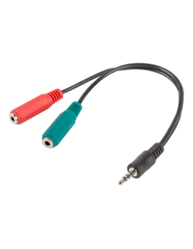ADAPTADOR LANBERG MINIJACK 3.5MM M 4PIN 2X MINIJACK 3.5MM H 3PIN