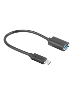 ADAPTADOR USB LANBERG USB-C M 3.1 A USB-A H 15CM OTG NEGRO