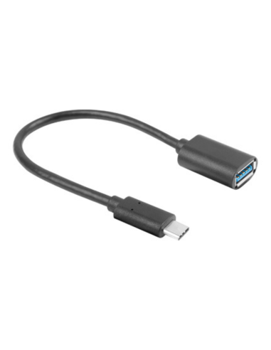 ADAPTADOR USB LANBERG USB-C M 3.1 A USB-A H 15CM OTG NEGRO