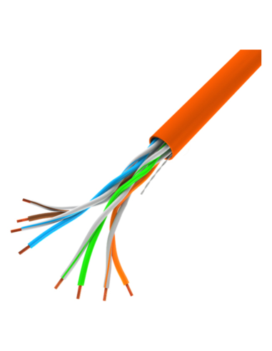 BOBINA CABLE RED LANBERG UTP RJ45 100 MB/S SOLIDO CCA AWG24 305M NARANJA