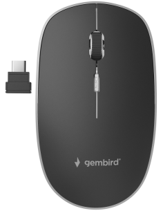 RATON GEMBIRD OPTICO 1600 DPI NEGRO RECEPTOR USB-C RF INALAMBRICO PILAS