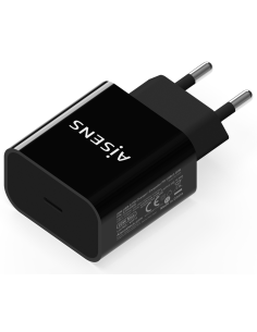 CARGADOR USB-C AISENS PD3.0 1 PUERTO 1xUSB-C 20W NEGRO