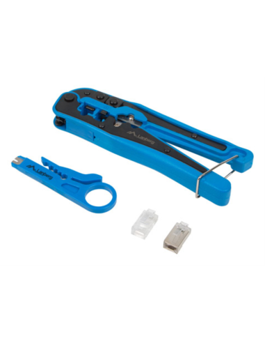 KIT LANBERG NETWORK CON CRIMPADORA Y STRIPPING, CONECTORES RJ45