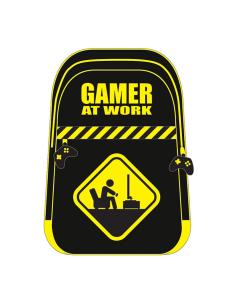 MOCHILA VIAJE NEGRA-AMARILLA PYR LICENCIA GAMING GAMER AT WORK