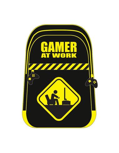 MOCHILA VIAJE NEGRA-AMARILLA PYR LICENCIA GAMING GAMER AT WORK