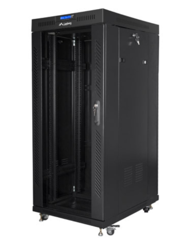 ARMARIO LANBERG RACK 19" 37U 800X1000 FLAT PACK NEGRO PUERTA CRISTAL CON LCD
