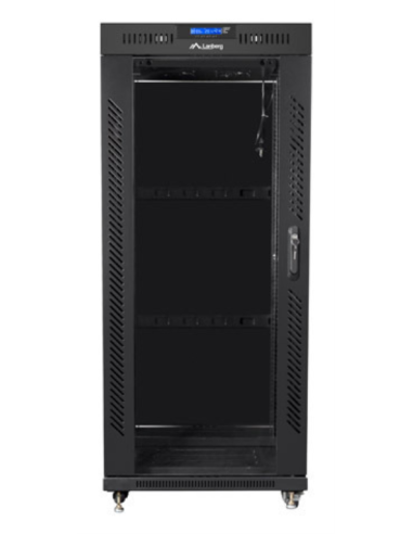 ARMARIO LANBERG RACK 19" 22U 800X800 FLAT PACK NEGRO PUERTA CRISTAL CON LCD