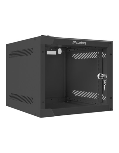 ARMARIO LANBERG MURAL RACK 10" 4U/280X310 FLAT PACK NEGRO PUERTA CRISTAL