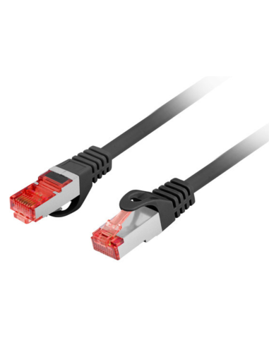 CABLE RED LANBERG LATIGUILLO CAT.6 S/FTP LSZH CU 0.25M NEGRO FLUKE PASSED