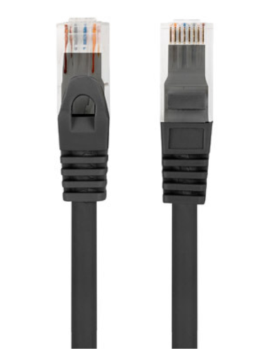 CABLE RED LANBERG LATIGUILLO CAT.6 UTP LSZH CU 0.25M NEGRO FLUKE PASSED