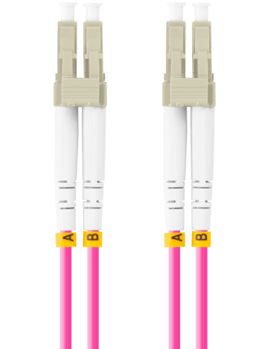 CABLE DE FIBRAOPTICA LANBERG 2M MULTI LC/UPC-LC/UPC DUPLEX OM4 50/125 LSZH VIOL